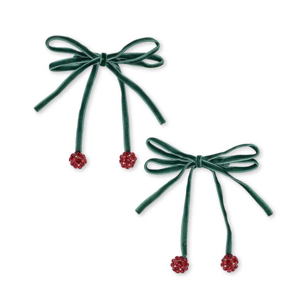
                  
                    2 PACK CHERRY BOW HAIR CLIPS KS103628SMOKEPINE KONGES SLOJD
                  
                