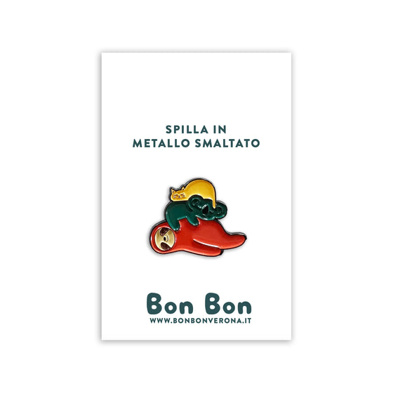 Bon Bon - Spilla in metallo smaltato Bradipo