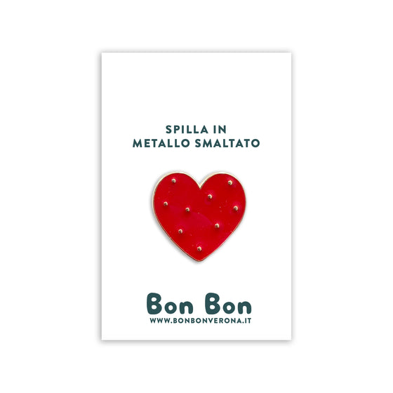 Bon Bon - Spilla in metallo smaltato Cuore Grande