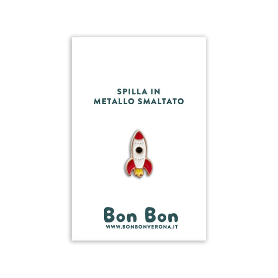 Bon Bon - Spilla in metallo smaltato Razzo