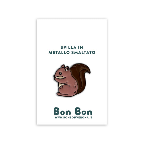 Bon Bon - Spilla in metallo smaltato Scoiattolo