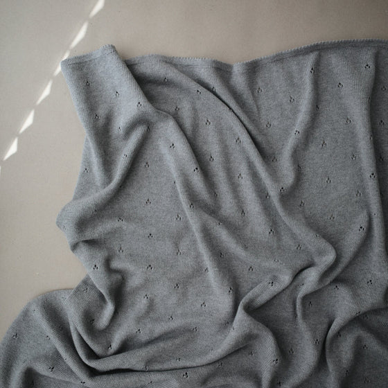 MUSHIE - Bio Paintelle Gray Melange cotton blanket