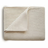 Muscie - Bio Cotton Ribbed Beige Melange blanket