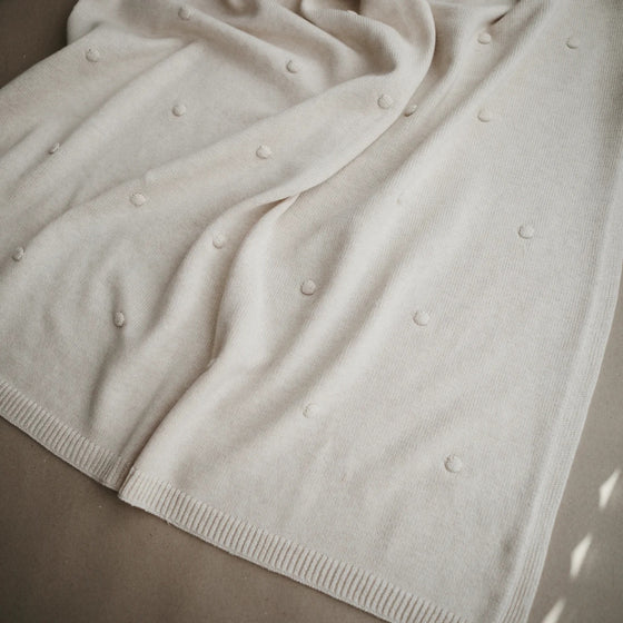 Mushie - Coperta cotone BIO Dots Off White